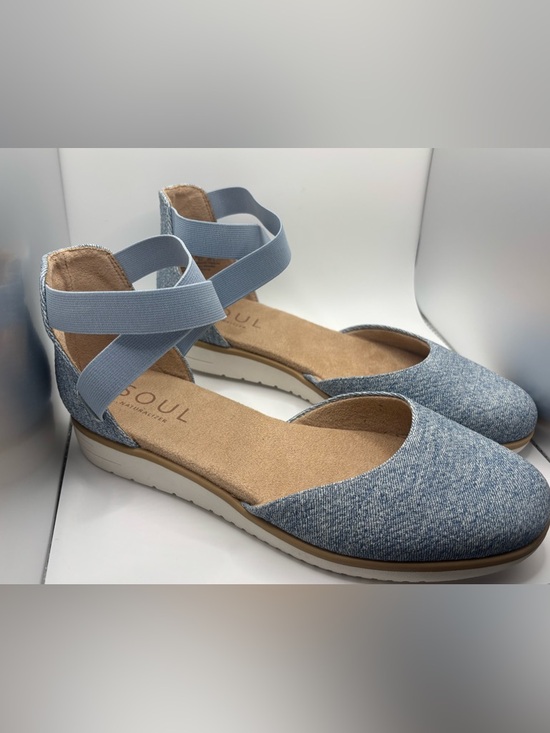 SOUL Naturalizer Shoes - Soul Naturalizer Light Blue Elastic-Strap Sandals